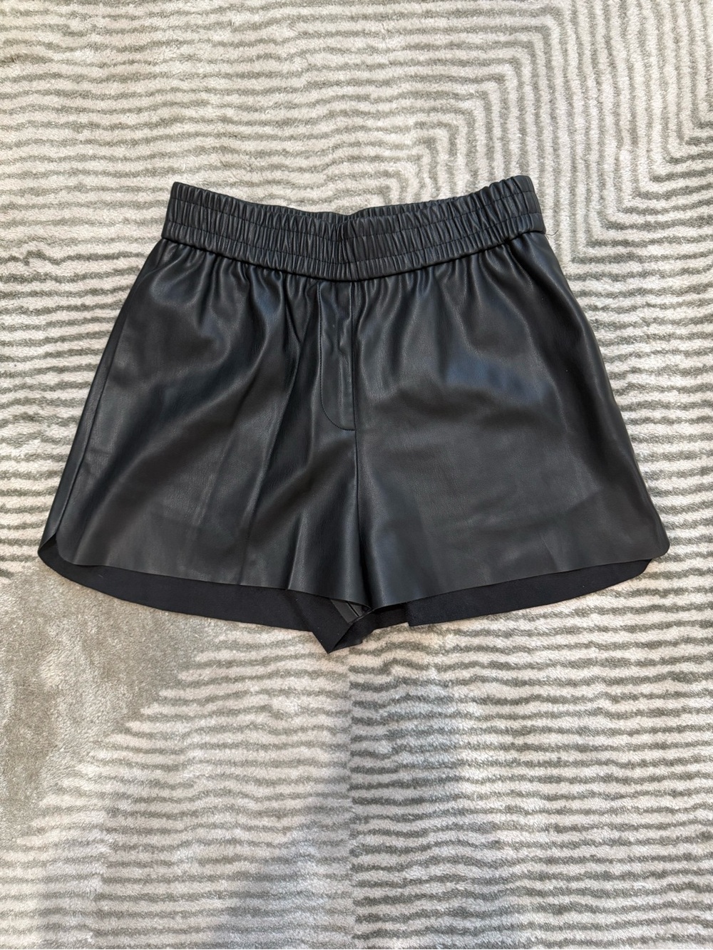 Zara Black Faux Leather Shorts